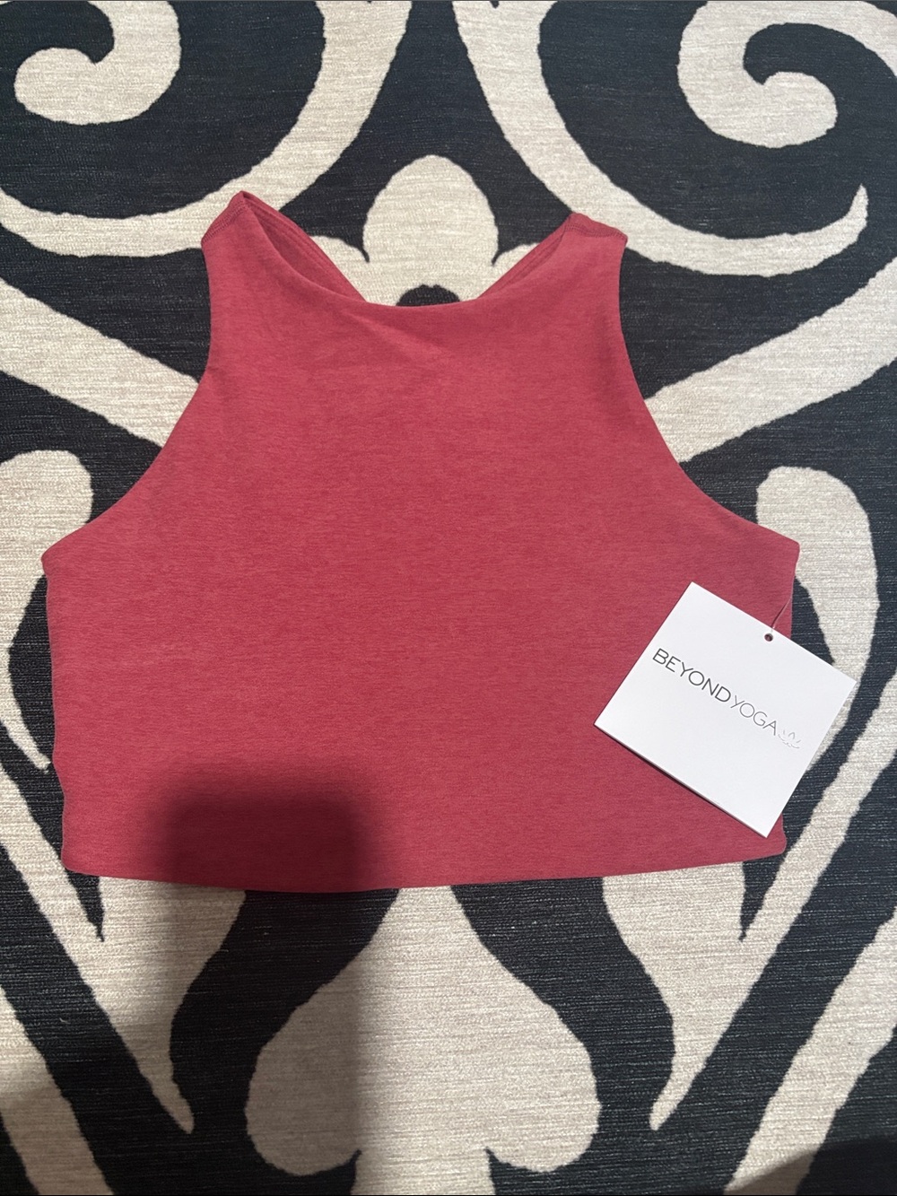 Beyond Yoga Rose Red High-Neck Crop Tank